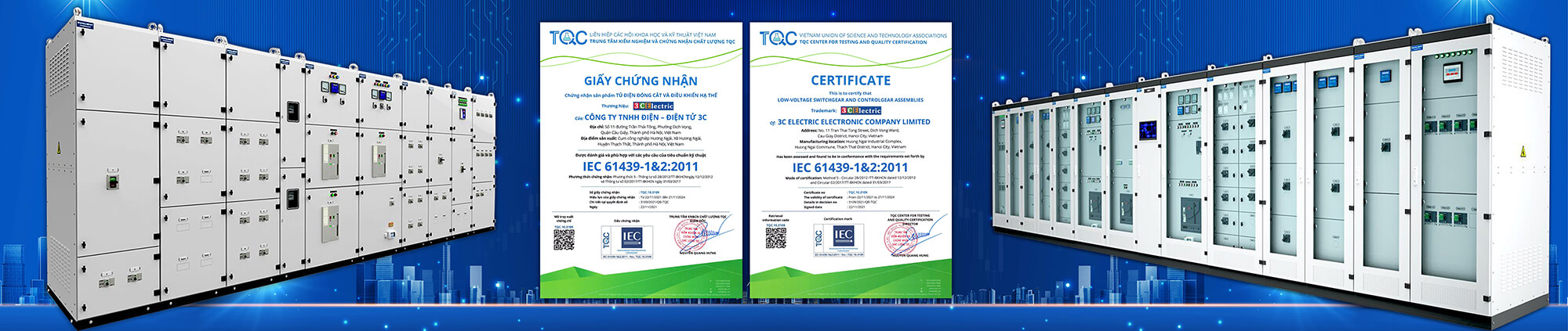 chứng chỉ chứng nhận tủ điện 3CElectric chứng chỉ chứng nhận tủ điện 3CElectric