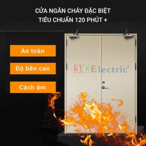 Cửa chống cháy hơn 120 phút 2 cánh