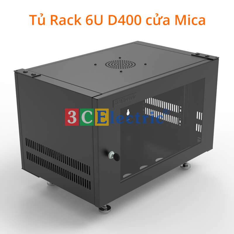 Tủ Rack 6U D400 (tuỳ chọn tự đứng hoặc treo tường)