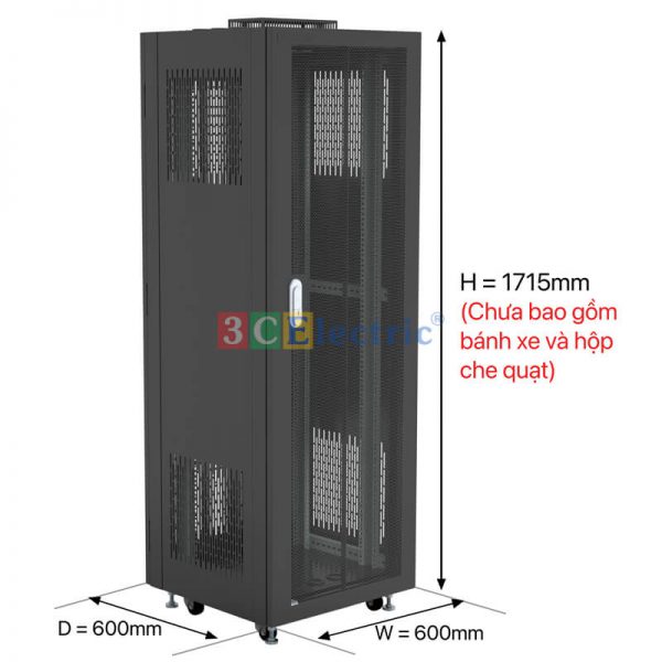 Tủ mạng 42U D1000, tủ rack 42u sâu 1000 | 3CElectric