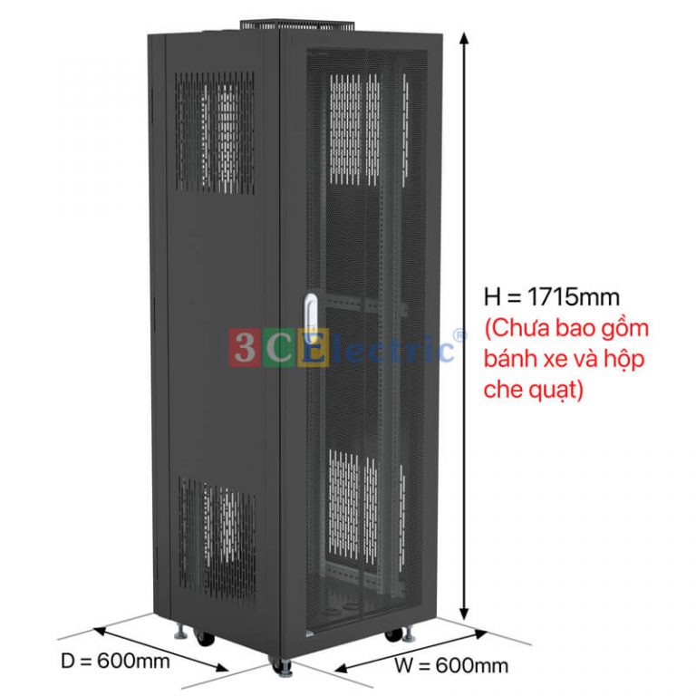 Tủ mạng 42U D1000, tủ rack 42u sâu 1000 | 3CElectric