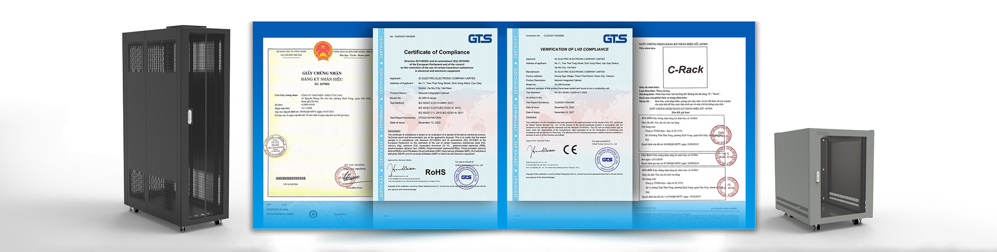 chứng chỉ chứng nhận tủ rack 3CElectric