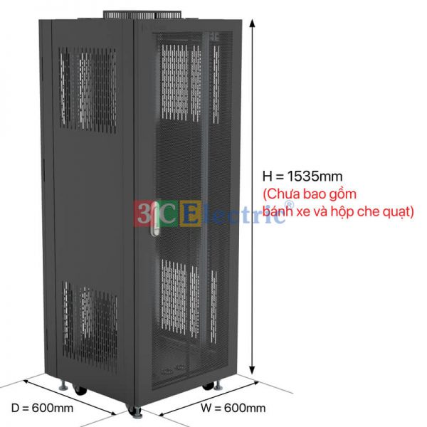 Tủ Rack 10U D600 – Tủ Mạng Sâu 600mm | 3CElectric sản xuất
