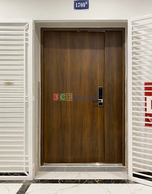 cửa chống cháy vân gỗ lắp tại Quảng Ninh