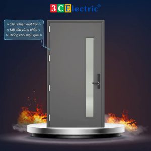cửa thép an toàn 1 cánh có ô kính