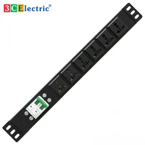 Ổ điện 19", 06 ổ cắm 3 chấu đa dụng, công suất 20A, MCB 2P 32A