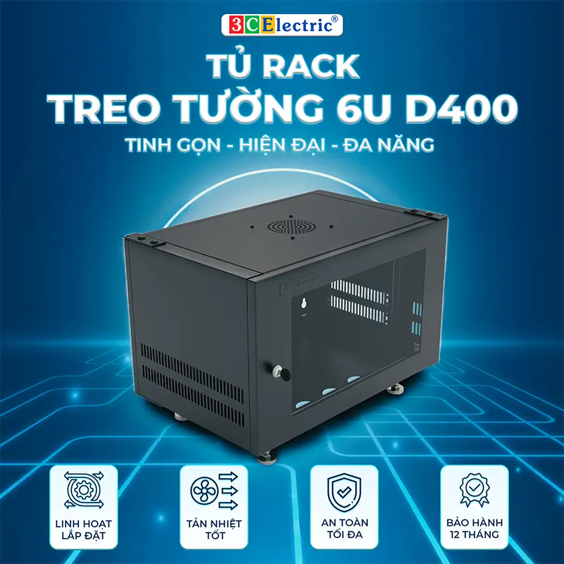 Tủ rack treo tường 6U D400