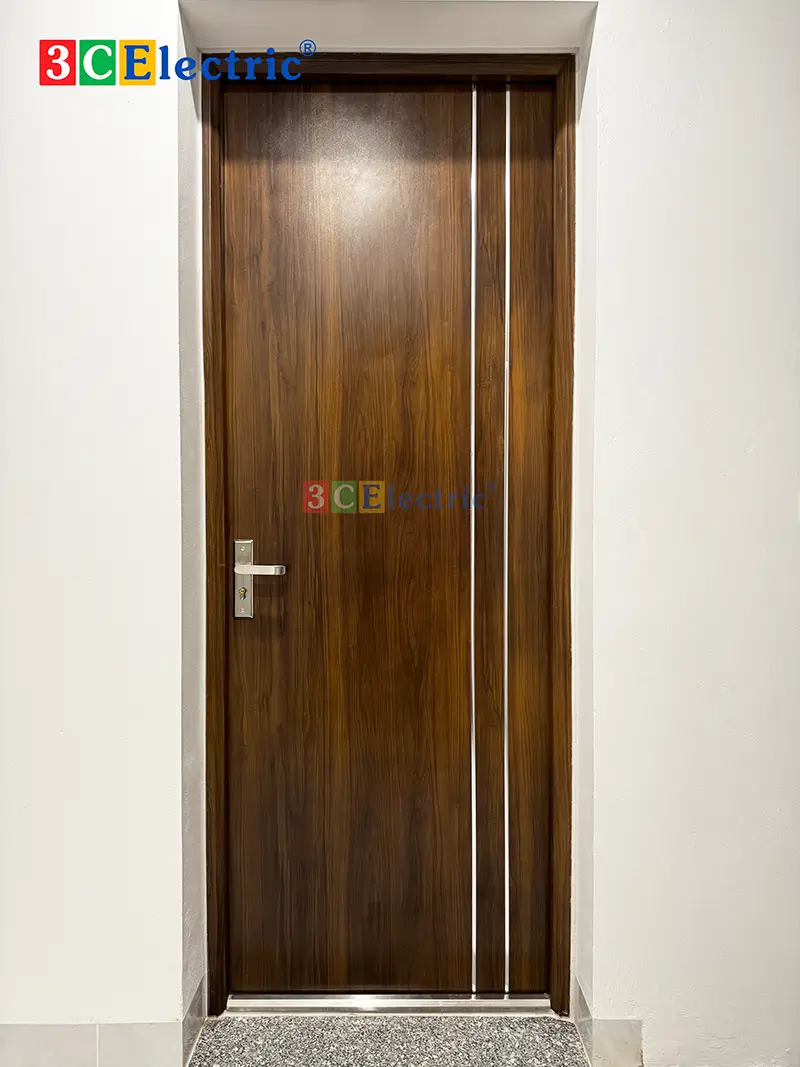 cửa vân gỗ chống cháy 1 cánh tại Hoài Đức