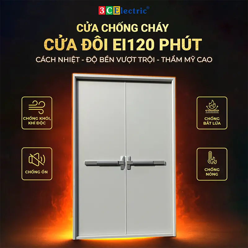 Cửa chống cháy 120 phút cửa đôi