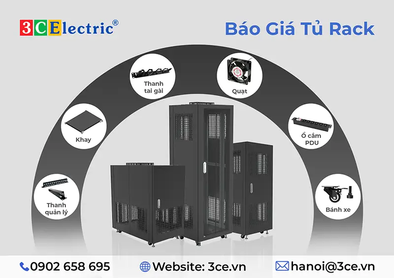 Báo giá Tủ rack & phụ kiện 2025 | 3CElectric sản xuất