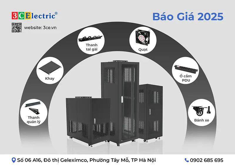Báo giá Tủ rack & phụ kiện 2025 | 3CElectric sản xuất