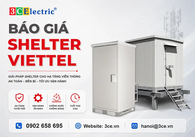 Bảng giá các loại Shelter và phụ kiện tương thích với mạng Viettel