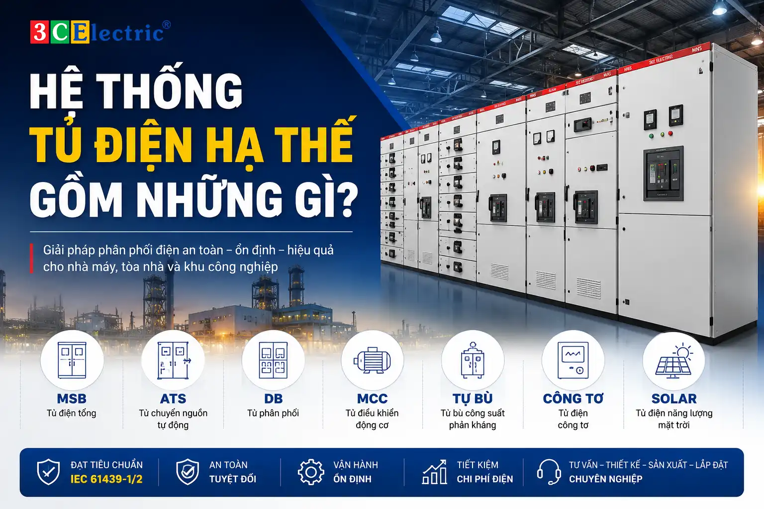 Hệ Thống Tủ Điện Hạ Thế Trong Công Nghiệp Gồm Những Gì?