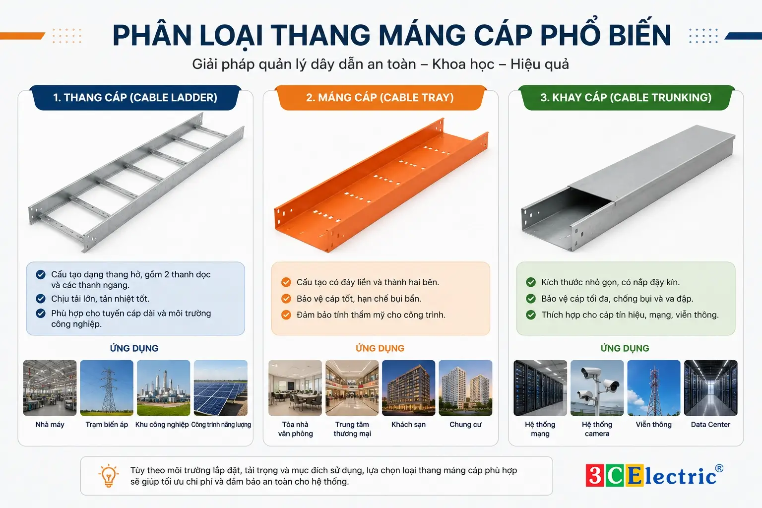 phân loại thang máng cáp