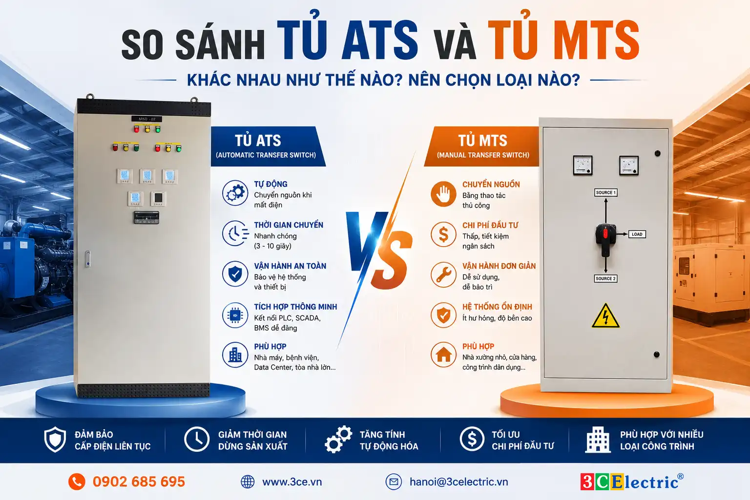 So Sánh Tủ ATS Và Tủ MTS: Khác Nhau Như Thế Nào?