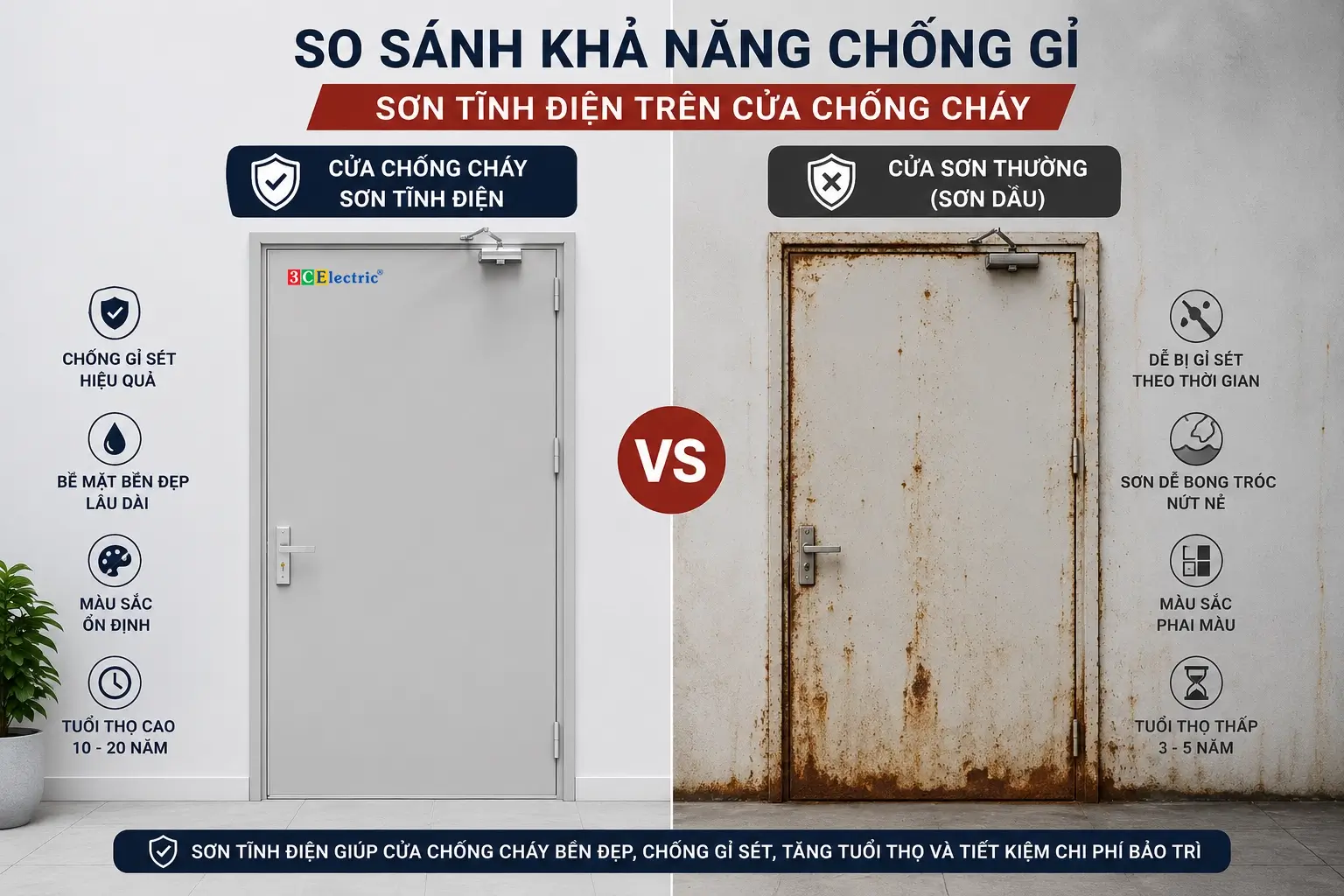 so sánh sơn tĩnh điện Khả năng chống ăn mòn của lớp sơn tĩnh điện