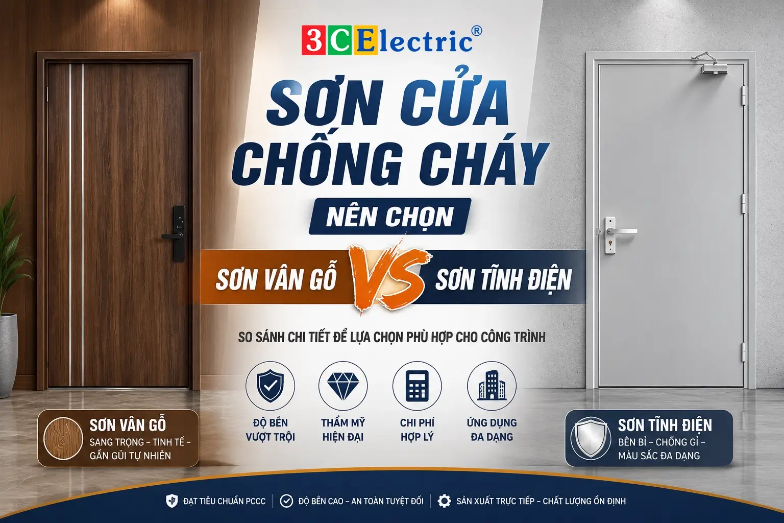 Sơn Vân Gỗ Hay Sơn Tĩnh Điện Cho Cửa Chống Cháy?
