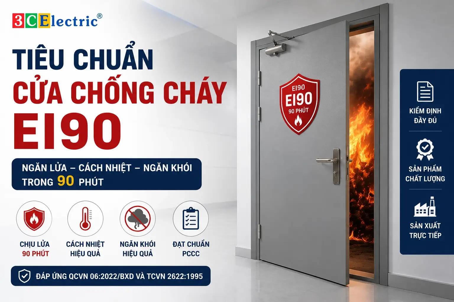 Tiêu Chuẩn Cửa Chống Cháy EI90 Là Gì?