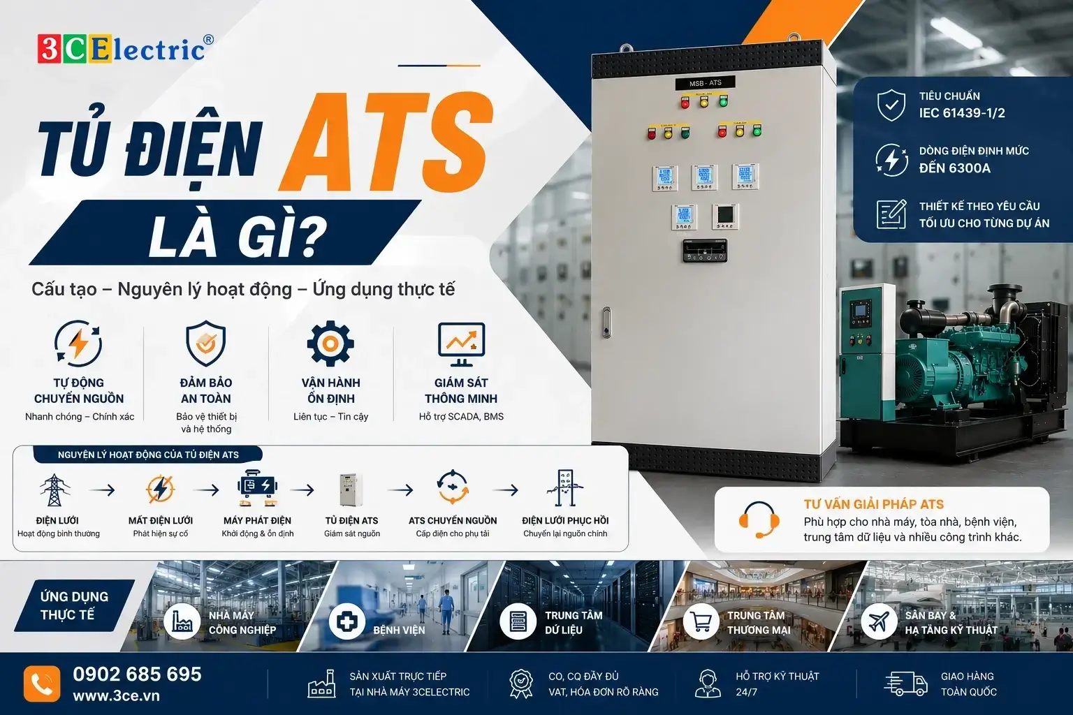 Tủ Điện ATS Là Gì? Cấu Tạo, Nguyên Lý Hoạt Động Và Ứng Dụng