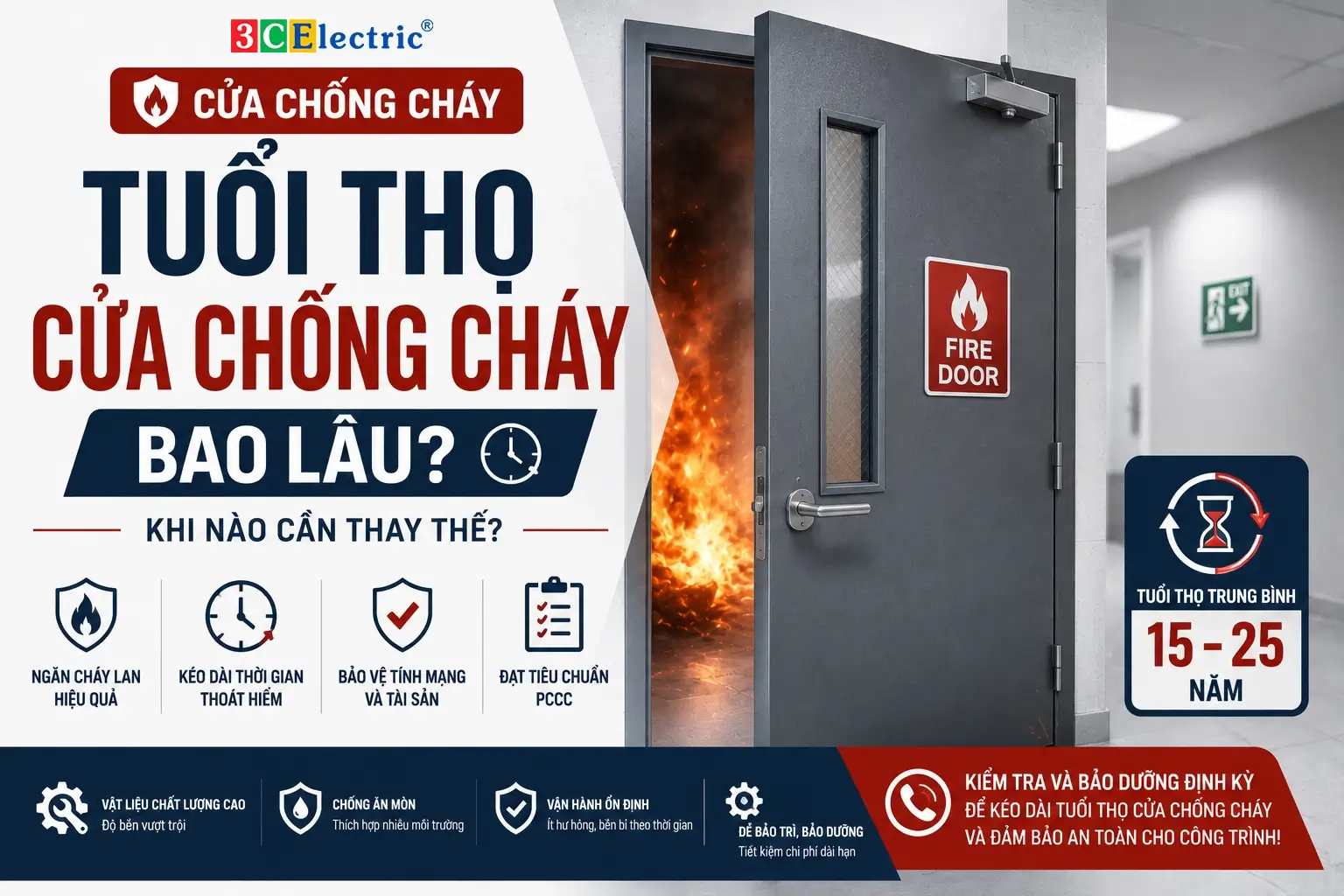 Tuổi Thọ Cửa Chống Cháy Bao Lâu? Khi Nào Cần Thay Thế?
