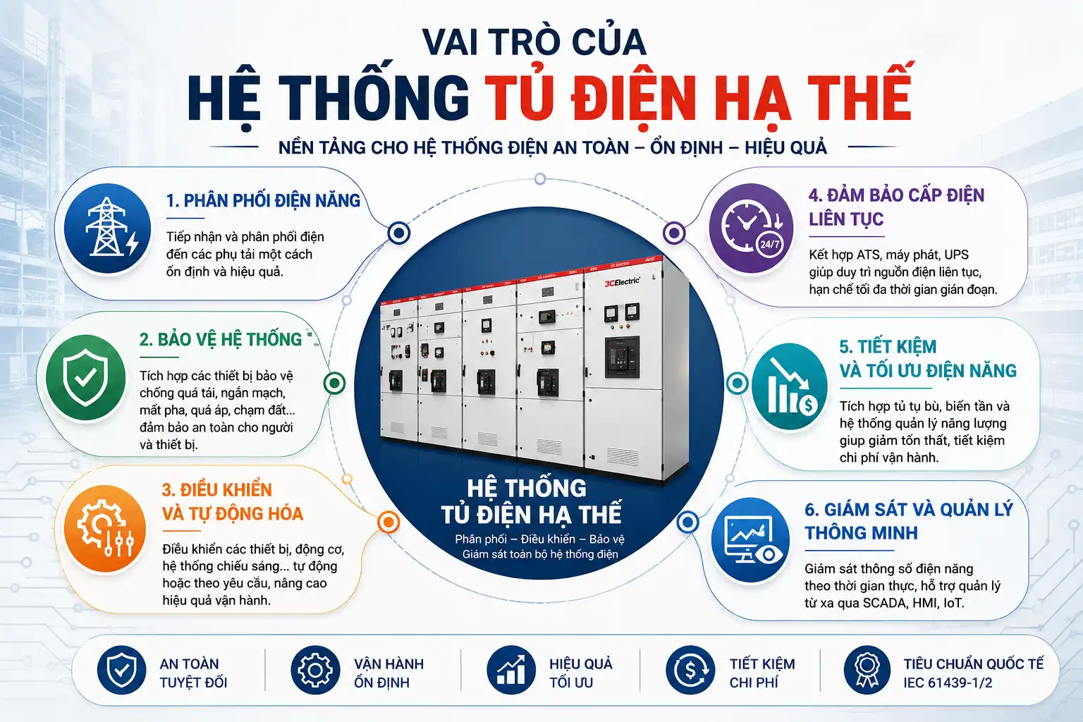 vai trò hệ thống tủ điện Vai trò của hệ thống tủ điện hạ thế trong công nghiệp
