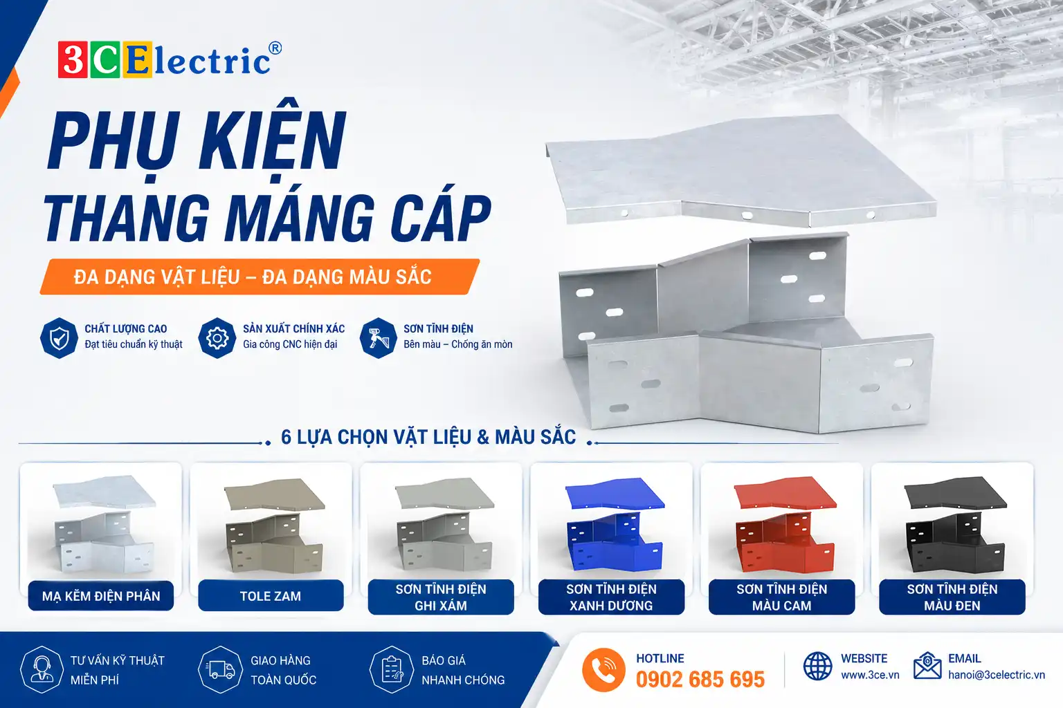 Phụ kiện thang máng cáp 3CElectric.