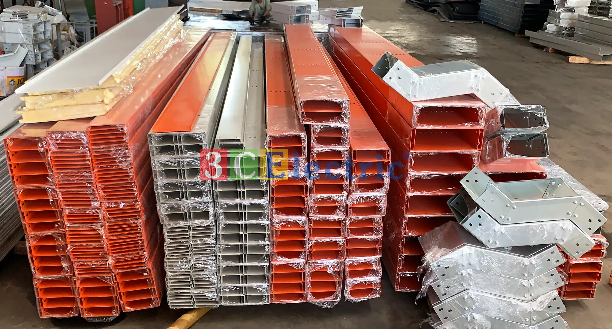Thang máng cáp sơn tĩnh điện màu cam 3CElectric