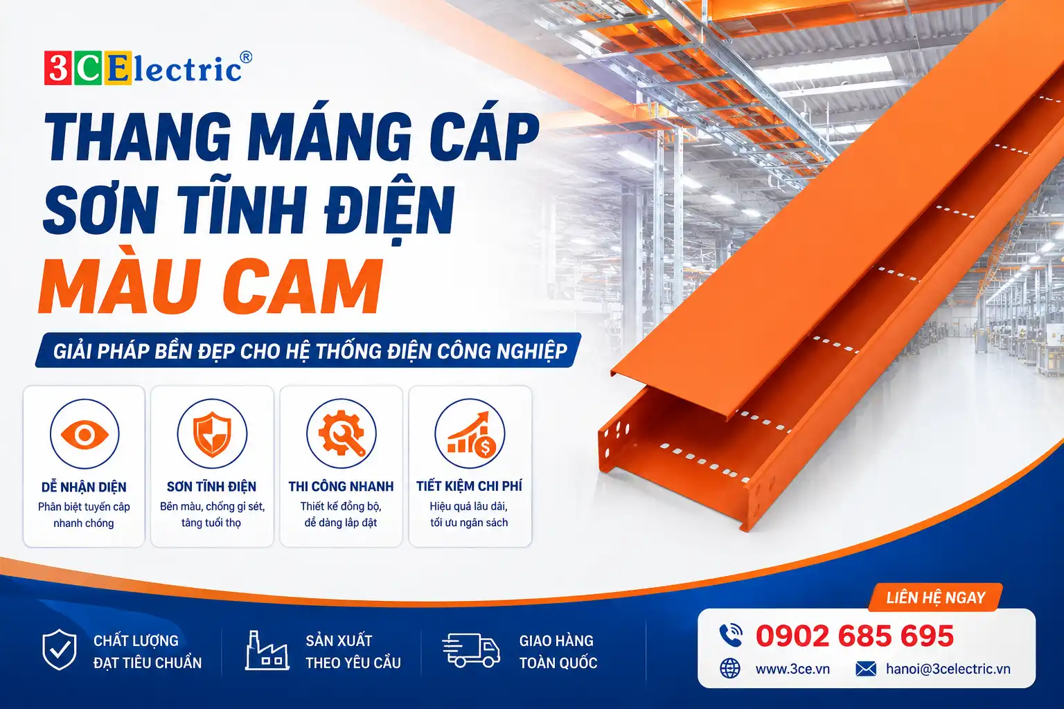 Thang Máng Cáp Sơn Tĩnh Điện Màu Cam Có Ưu Điểm Gì?