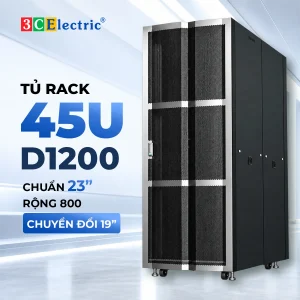 Tủ Rack 45U D1200, chuẩn 23" rộng 800, có chuyển đổi 19"