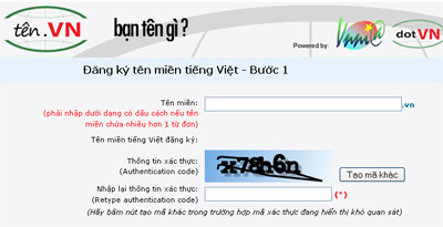 Cư dân mạng chật vật đăng ký tên miền tiếng Việt