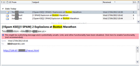 Xuất hiện virus ăn theo vụ đánh bom ở Boston