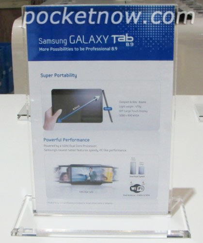 Samsung Galaxy Tab 8.9 inch lộ diện trước giờ “G”